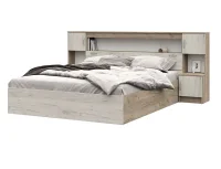Кровать с прикроватным блоком Бася дуб крафт серый/дуб крафт белый Кровать с прикроватным блоком Бася дуб крафт серый/дуб крафт белый
