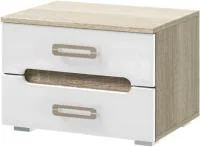 Тумбы прикроватные Ким дуб сонома/белый глянец Тумбы прикроватные Ким дуб сонома/белый глянец