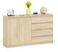 Комод широкий четыре ящика и две дверки МК 1600.1 дуб сонома Комод широкий четыре ящика и две дверки МК 1600.1 дуб сонома