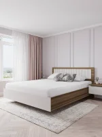 Кровать Роза 160 орех франклин/белый софт тренто Кровать Роза 160 орех франклин/белый софт тренто