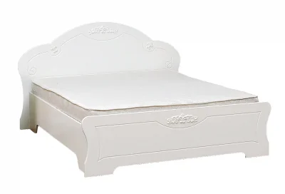 Кровать Ольга-10 160х200 белый экспо/жемчужный ясень