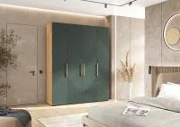 Шкаф 4-х створчатый Ирис 1800 браш мени грин/дуб крафт