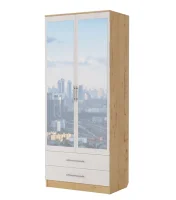 Шкаф 2-дверный с ящиками Светлана №1 дуб бунратти/бодега