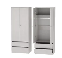 Шкаф 2-створчатый Кэт-1 ясень анкор светлый/графит