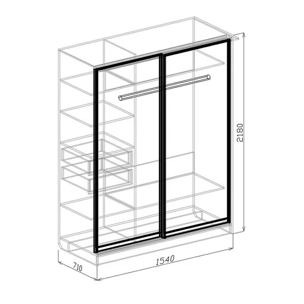 Шкаф-купе 2-дверный Роберта