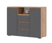 Комод Хелен КМ-01 серый графит/дуб крафт золото Комод Хелен КМ-01 серый графит/дуб крафт золото