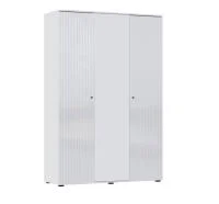 Шкаф 3-х створчатый Оливия белый/белый глянец