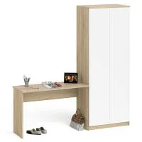 Комплект стол письменный МСП 1200.1 + Шкаф МШ 800.1 дуб сонома/белый