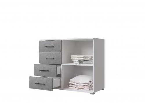 Комод Nova белый/бетон Комод Nova белый/бетон