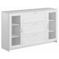 Тумба Сириус 2 двери со стеклом и 3 ящика белый (156х95) Тумба Сириус 2 двери со стеклом и 3 ящика белый (156х95)