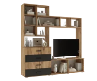 Центральная секция Белла графит/дуб крафт