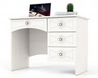 Стол письменный Онега МД 1.06 дуб беленый/белый вельвет