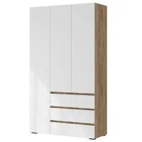 Шкаф 3-х створчатый Хелен ШК-06 дуб крафт золотой/белый