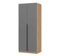 Шкаф 2-х створчатый Лион ШК-01 дуб крафт/графит серый