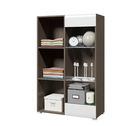 Стеллаж Ненси венге/белый глянец Стеллаж Ненси венге/белый глянец