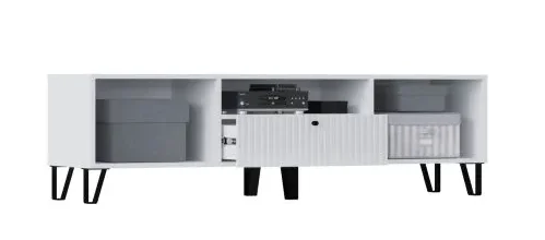 Тумба ТВ малая Оливия белый/белый глянец