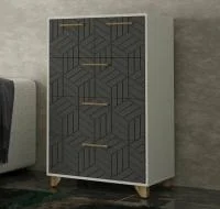 Комод Амстердам белый/серый графит Комод Амстердам белый/серый графит