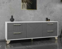 Тумба под ТВ со створкой Копенгаген белый/серый графит Тумба под ТВ со створкой Копенгаген белый/серый графит