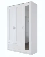 Шкаф комбинированный Сириус 3 двери и 1 ящик белый