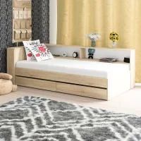 Кровать с ящиками 900 с прикроватным блоком Ксения дуб сонома Кровать с ящиками 900 с прикроватным блоком Ксения дуб сонома