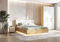 Кровать парящая Ирис 1,6 браш вайт/дуб крафт Кровать парящая Ирис 1,6 браш вайт/дуб крафт