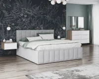 Кровать Лана 180х200 с подъемным механизмом, велюр серый софт Кровать Лана 180х200 с подъемным механизмом, велюр серый софт