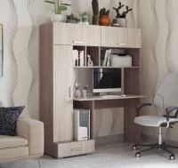 Стол компьютерный ПКС-1 ясень шимо темный/ясень шимо светлый