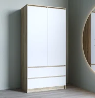 Шкаф Челси 2-х створчатый комбинированный дуб сонома/белый глянец