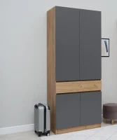 Шкаф 2-х створчатый Роджина дуб крафт/графит