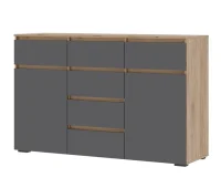 Комод 6 ящиков Хелен КМ-05 ерый графит/дуб крафт золото Комод 6 ящиков Хелен КМ-05 ерый графит/дуб крафт золото