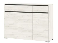 Комод Гретта 3С3Я дуб крафт белый/антрацит Комод Гретта 3С3Я дуб крафт белый/антрацит