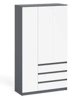 Шкаф с тремя ящиками и тремя дверками МШ 1200.1 графит/белый