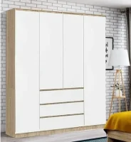 Шкаф Челси 1600 дуб сонома/белый глянец
