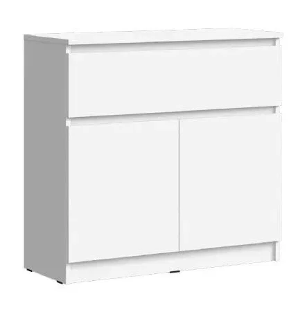 Комод Челси 800 (1 ящик 2 двери) белый/белый глянец Комод Челси 800 (1 ящик 2 двери) белый/белый глянец