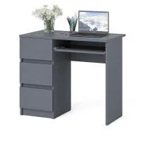 Стол компьютерный три ящика МС-6 графит (левый)