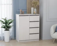 Комод 1 створка/ящики Кэт-1 ясень анкор светлый/графит Комод 1 створка/ящики Кэт-1 ясень анкор светлый/графит