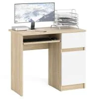 Стол компьютерный МС-1 дуб сонома/белый (правый)