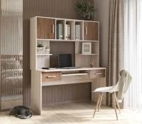 Стол компьютерный №8 ясень шимо темный/шимо светлый