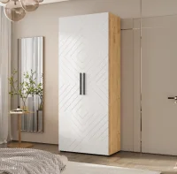 Шкаф 2-х створчатый Флэш 900 браш вайт/дуб крафт