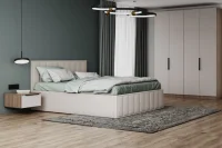 Кровать Лана 180х200 с подъемным механизмом, велюр бежевый софт Кровать Лана 180х200 с подъемным механизмом, велюр бежевый софт