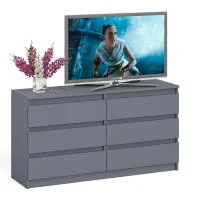 Комод на шесть ящиков МК 1380.6 графит Комод на шесть ящиков МК 1380.6 графит