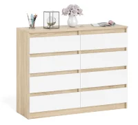 Комод восемь выдвижных ящиков МК 1200.8 дуб сонома/белый Комод восемь выдвижных ящиков МК 1200.8 дуб сонома/белый