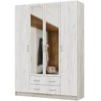 Шкаф 4-х створчатый Гармония ШК-602 М дуб крафт белый/дуб крафт серый