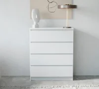Комод Челси 800 (4 ящика) белый/белый глянец Комод Челси 800 (4 ящика) белый/белый глянец