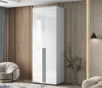 Шкаф 2-х створчатый Норд 800 белый/белый глянец