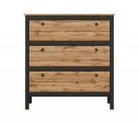 Комод Лофт KOM3S/90 дуб вотан/черный Комод Лофт KOM3S/90 дуб вотан/черный