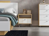 Тумба прикроватная Милан дуб золотой/белый матовый Тумба прикроватная Милан дуб золотой/белый матовый