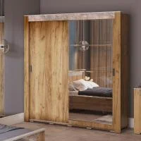 Шкаф-купе Франк крафт/бетон