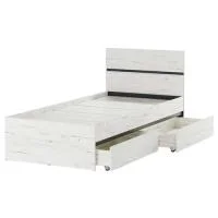 Кровать с ящиками Гретта 900 дуб крафт белый/антрацит Кровать с ящиками Гретта 900 дуб крафт белый/антрацит