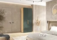 Шкаф 2-х створчатый Ирис 900 браш мени грин/дуб крафт